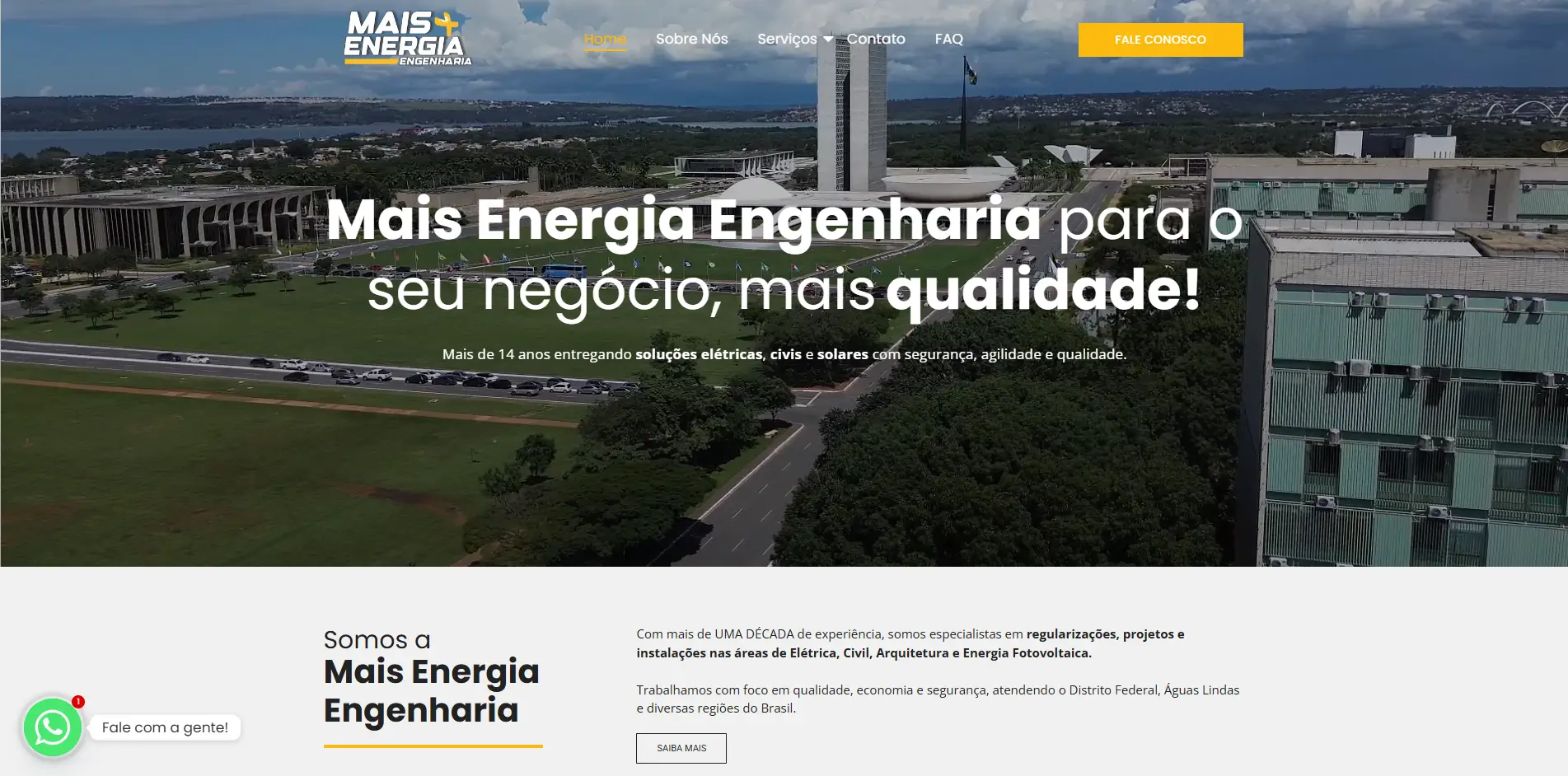 Site Mais Energia Engenharia